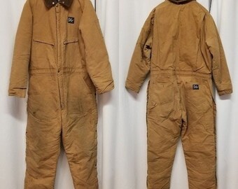 90s coveralls jacket（ dark brown）LUTAYS Vintage 90s Workwear Green Khaki Zip Up Oversized Blouson