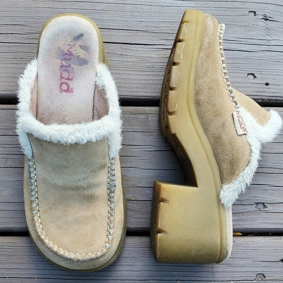 Vintage 90s y2k Mudd Camel Tan Suede Leather Faux… - image 1