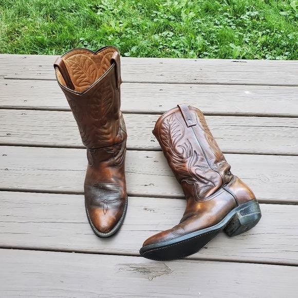 Red Wing Shoes Vintage 90's Brown Leather Pecos Western Red Wing Shoes Vintage 90's Brown Leather Pecos Western