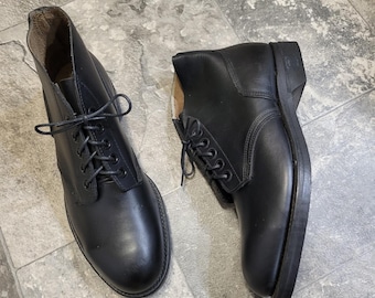 NOS 90s Vintage Military U.s.navy Leather Service Shoes USN Oxford