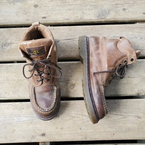 Dr Martens Vintage MIE 90s y2k 8058 Brown Moc Toe… - image 2