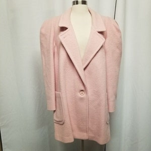 Vintage 60s Jill Jr. 100% Wool Longline Blazer Pink Woman&#39;s XL Retro