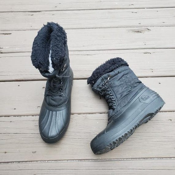 Vintage 90s Y2k Sorel Black Snowflake Embroidered Waterproof  display picture 1