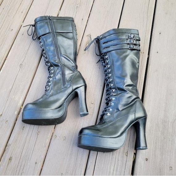 Botas De Gladiador De Cuero, Botas De Plataforma Alta, Botas Steampunk, Botas De Plataforma Para Mujer, Zapatos Góticos, Cuñas De Cuero, Botas De Tiras - México