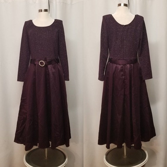 Vintage 90s y2k Jessica McClintock Plum Purple Gl… - image 9