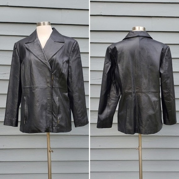ジャケット・アウター 90s vintage Leather car coat BK il_fullxfull.5111477267_1qbq.jpg