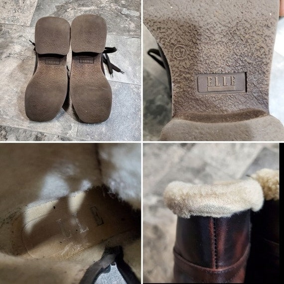Vintage 90s y2k Bratz Brown Leather Chunky Heel S… - image 7