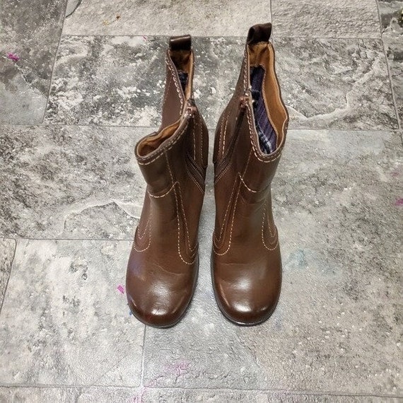 Vintage 90s Y2k Mudd Yowsers Brown Vegan Leather Heeled Punk Ankle Boots Booties Etsy