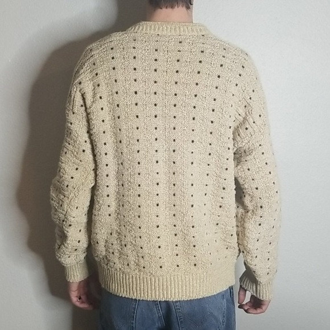 Vintage 90s Men's Grandpa Square Sweater Medium Biggie Hip | Etsy