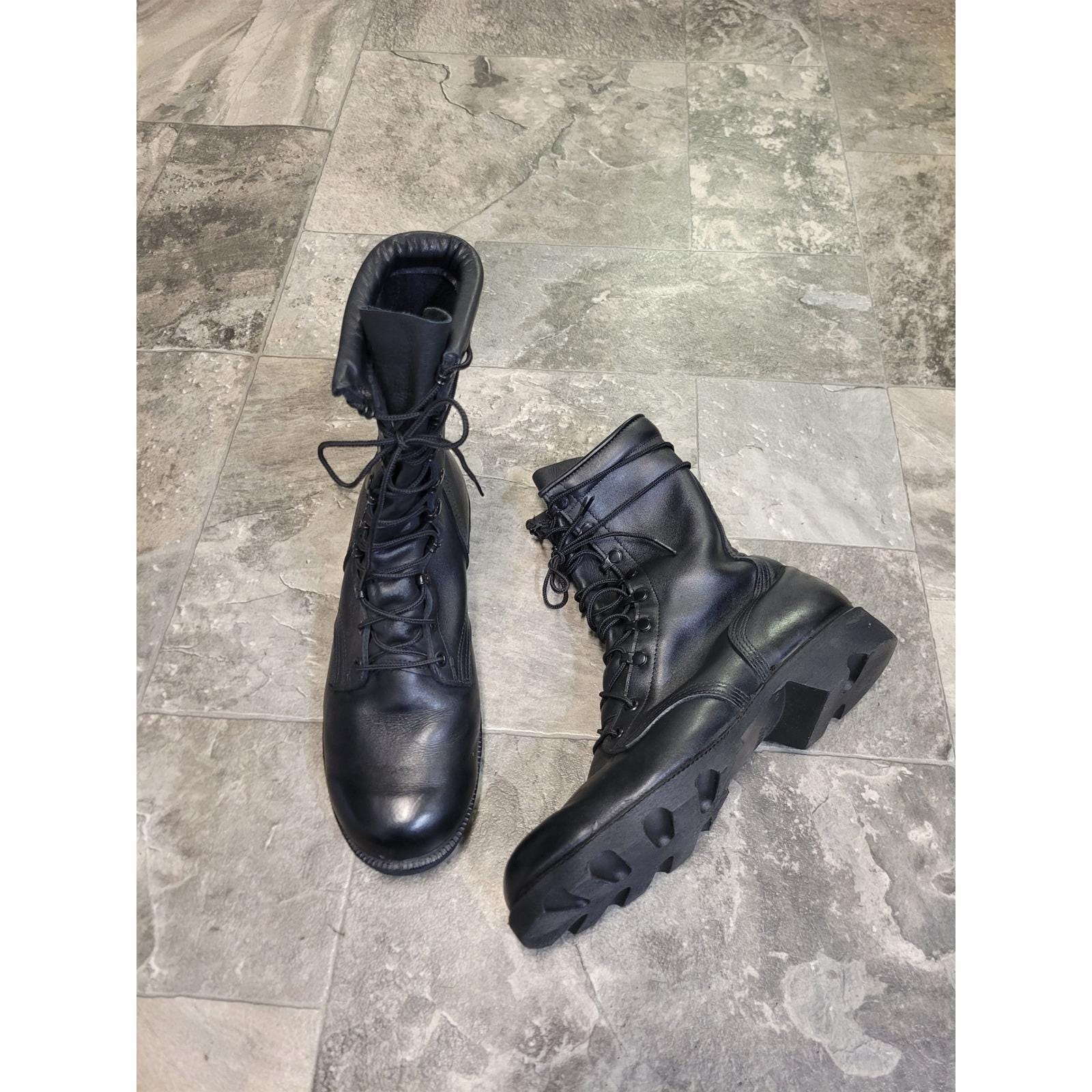 Vintage 90s Combat Leather Boots - Etsy