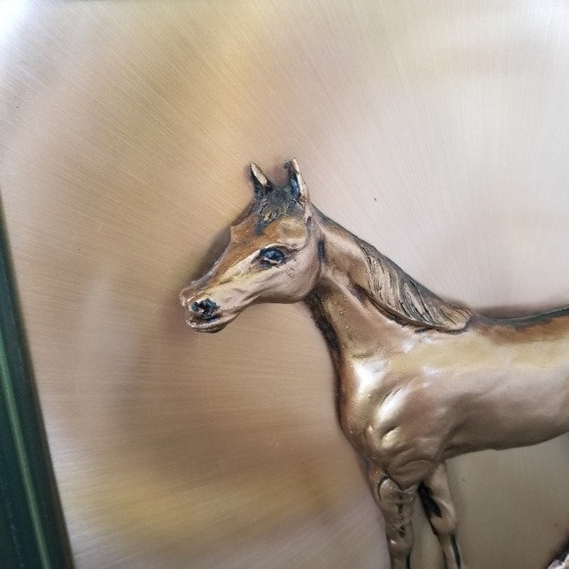 Vintage 70s 3D Copper Wall Art Horse Stallion Equestrian Mid Etsy