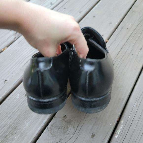 Vintage 60s Mason Shoes Black Leather Braided Vamp Moc Toe  display picture 1