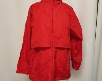 Vintage 80s Eddie Bauer Windbreaker / Snow / Rain Jacket Red