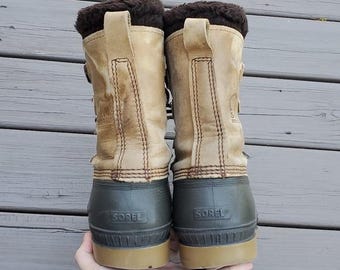 Vintage 90s Sorel Badger Leather Winter Snow Duck Boots  display picture 2