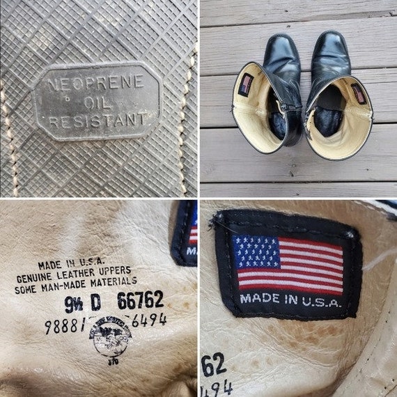 Vintage 60s Boot & Shoe Workers Union Black Leather R… Gem