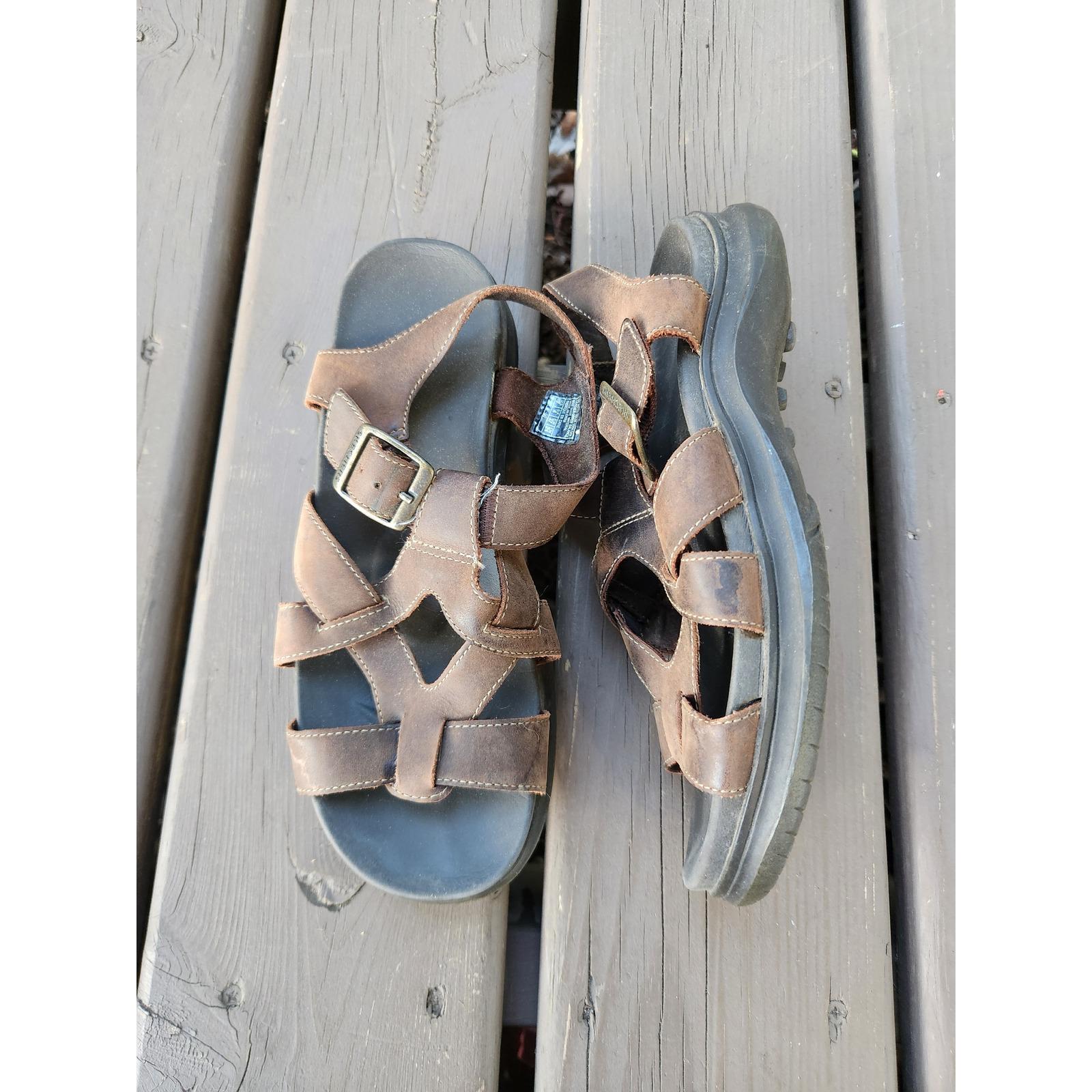 Vintage Y2K Sketchers Chunky Sandals Men 10 Brown Leather Fisherman Outdoor Boho Rare Vintage Men main image 2