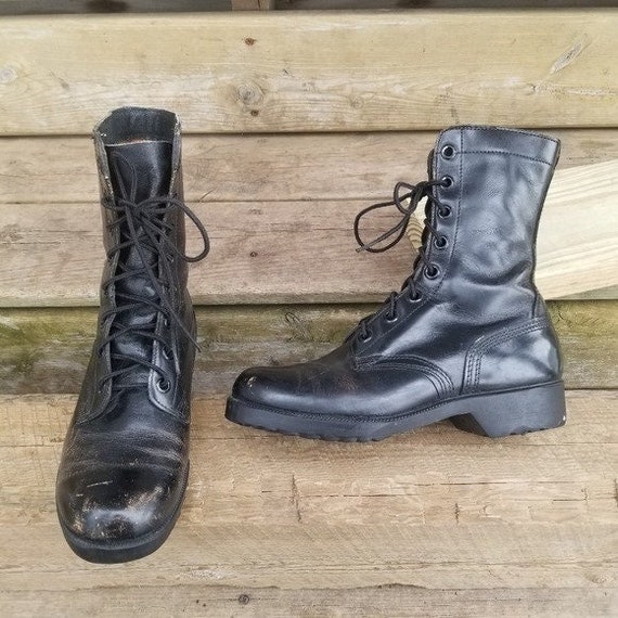 Vintage 70s Vietnam Grunge Punk Black Leather Military Issue Vintage 70s Vietnam Grunge Punk Black Leather Military Issue