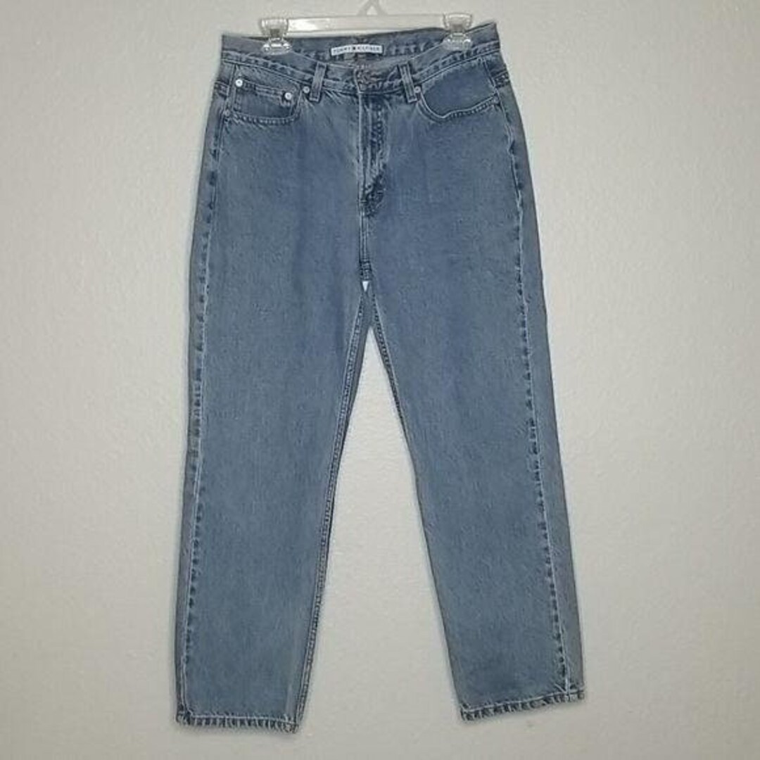 Vintage 90s Y2k Tommy Hilfiger Leather Patch Embroidered High Rise