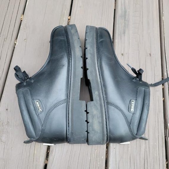 Vintage 90s Y2k Lugz Black Leather Lace-up Baseball Toe Chunky