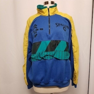 Vintage 80s Spalding Pullover Windbreaker Colorblock Spellout Retro Unisex Medium Large