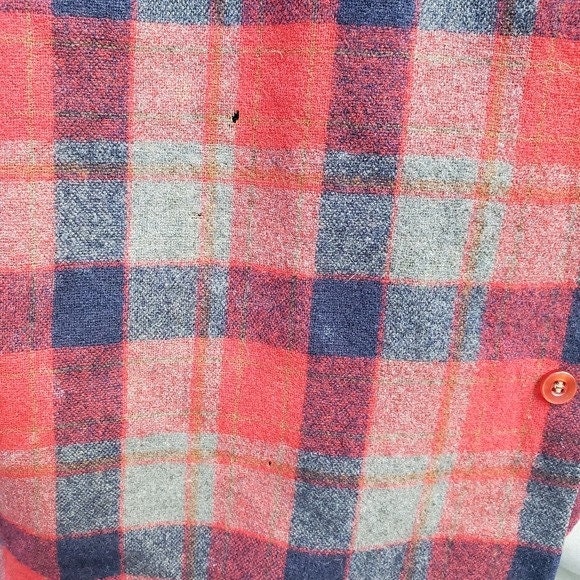 Vintage 60s Pendleton Wool Board Shirt Red Navy Blue and