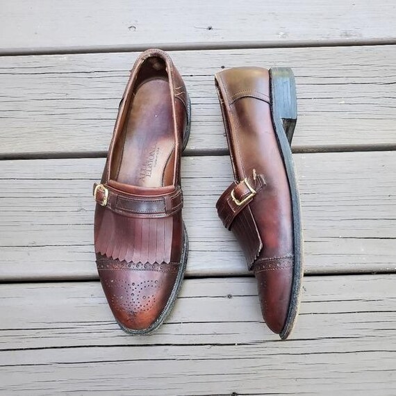 Vintage 80s Allen Edmonds Montague Kiltie Monk Strap Brown  display picture 1