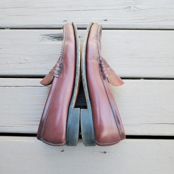 Vintage 90s Y2k Oxblood Burgundy Leather Moc Toe Moccasins  display picture 2