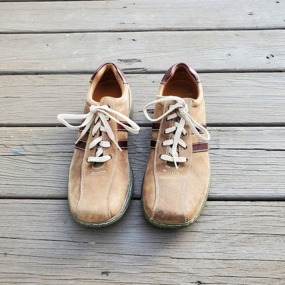 Vintage 90s y2k Skechers Tan Brown Nubuck Suede Leather Bicycle‎ Casual Shoes 9 Vintage Skechers USA Suede Platform Sneakers - Size 9 | eBay main image 3