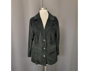 Marynarka w stylu vintage z lat 90. z efektem sprania i 2000 r. w kolorze czarnym, sztruksowa, elastyczna, z ozdobnymi guzikami, 16W