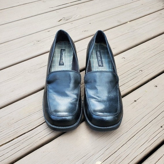 Vintage 90s Y2k Bratz Black Vegan Leather Platform Oxford Chunky