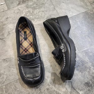 Vintage Y2K GBX Black blue Platform Loafers Ankle Boots Size 11D Platform Boots – Dandelie main image 4