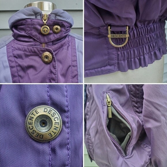 Vintage 90s Y2k Descente Iridescent Purple Lavender Puffer Ski