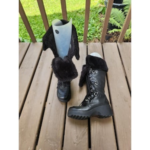 Y2k Lace up Fur Boots - Etsy