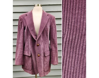 Polo University Ralph Lauren blazer paarse corduroy leren knopen maat 40