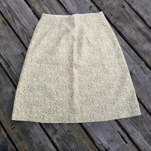 Vintage Union Made 70s Mod Hippie Chic Floral Fruit Print Mini gonna a vita alta