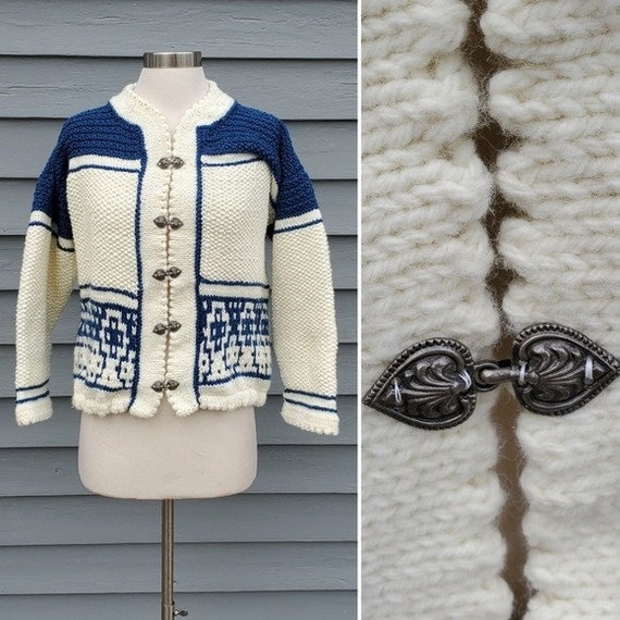 Vintage 70s Handmade Knit Fair Isle lcelandic Ski… - image 2