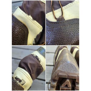 Vintage Moon Boots Brown Cream Chevron Stripe Retro Snow Boots Size 7-8 image 8