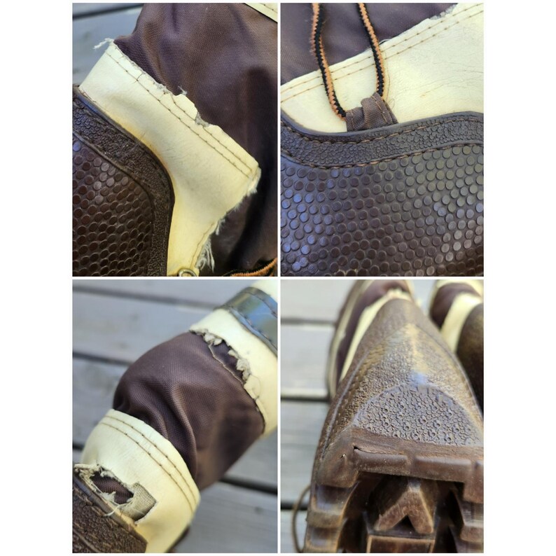 Vintage Moon Boots Brown Cream Chevron Stripe Retro Snow Boots Size 7-8 image 8