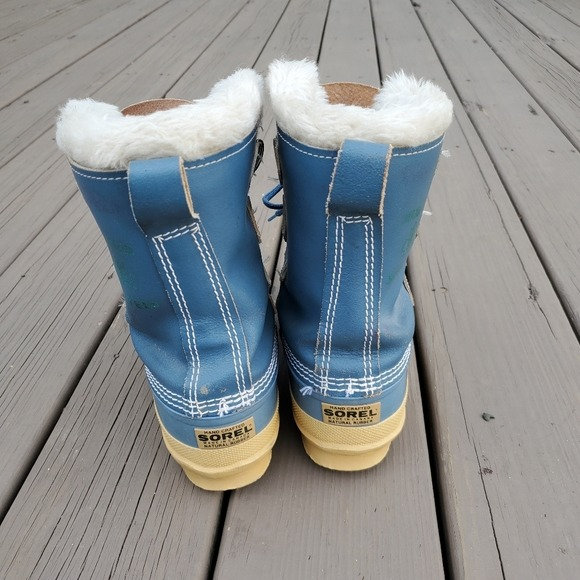 Vintage 90s Y2k Sorel Manitou Blue Leather Waterproof Winter  display picture 1