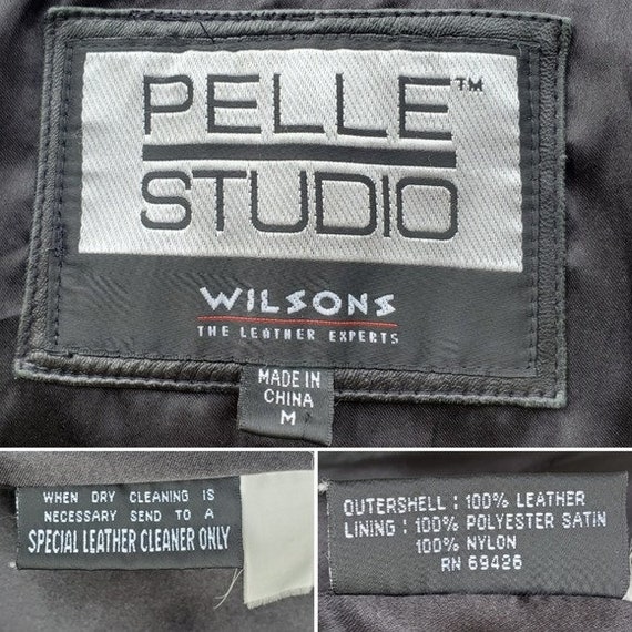 Vintage 90s y2k Wilson's Black Leather Mid Length… - image 6