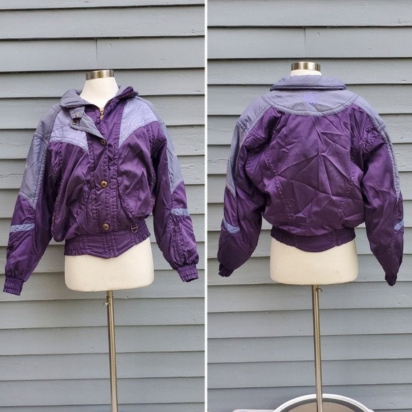 Vintage 90s Y2k Descente Iridescent Purple Lavender Puffer Ski