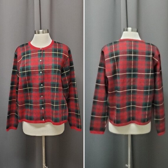 Vintage 90s y2k Talbots Red Green Stuart Tartan P… - image 5