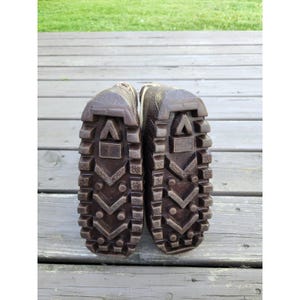Vintage Moon Boots Brown Cream Chevron Stripe Retro Snow Boots Size 7-8 image 6