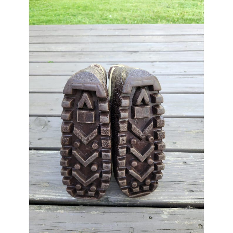 Vintage Moon Boots Brown Cream Chevron Stripe Retro Snow Boots Size 7-8 image 6