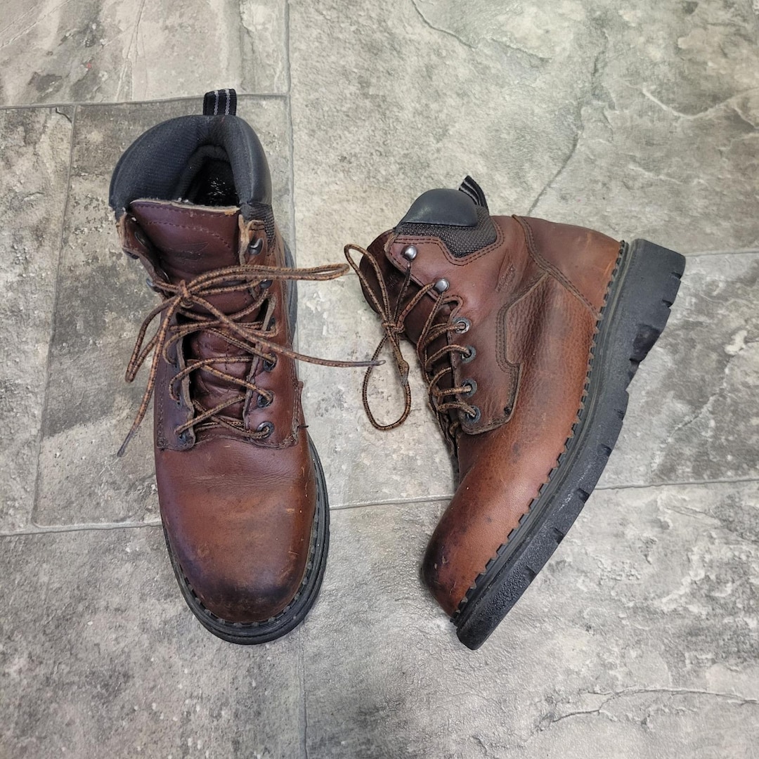 Vintage Y2k Red Wing 2326 Work Boots Brown Leather Steel Toe EH
