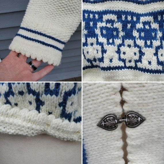 Vintage 70s Handmade Knit Fair Isle lcelandic Ski… - image 4