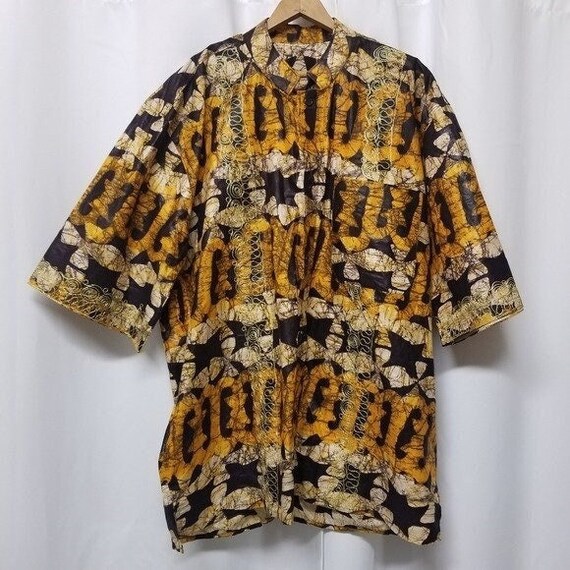 African Dishaki Shirt Homemade Kenti Print Double 