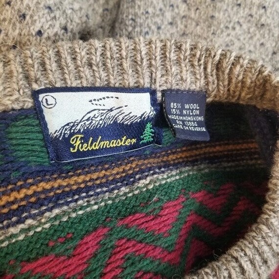 Vintage Fieldmaster Nordic Fair Isle Wool Sweater… - image 3