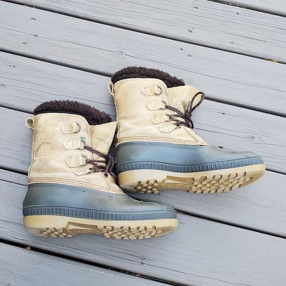 Vintage 90s Sorel Badger Leather Winter Snow Duck Boots  display picture 3