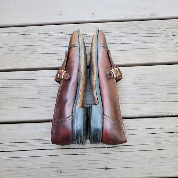 Allen Edmunds Montague Gray Leather Loafers Vintage 80s Allen Edmonds Montague Kiltie Monk Strap Brown  main image 2